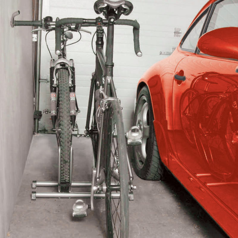 two bike floor stand